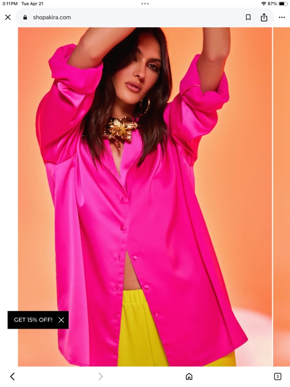AKIRA Hot Pink Satin Blazer